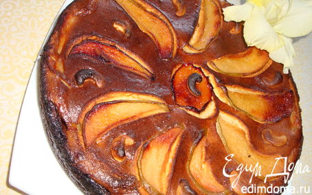 Рецепт Творожно-ореховый пирог с карамелизированными фруктами для Симы♥ и не только :)