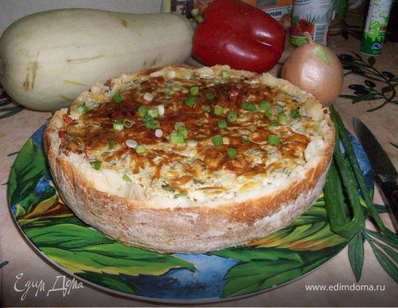 Открытый пирог с кабачками Открытый пирог с кабачками