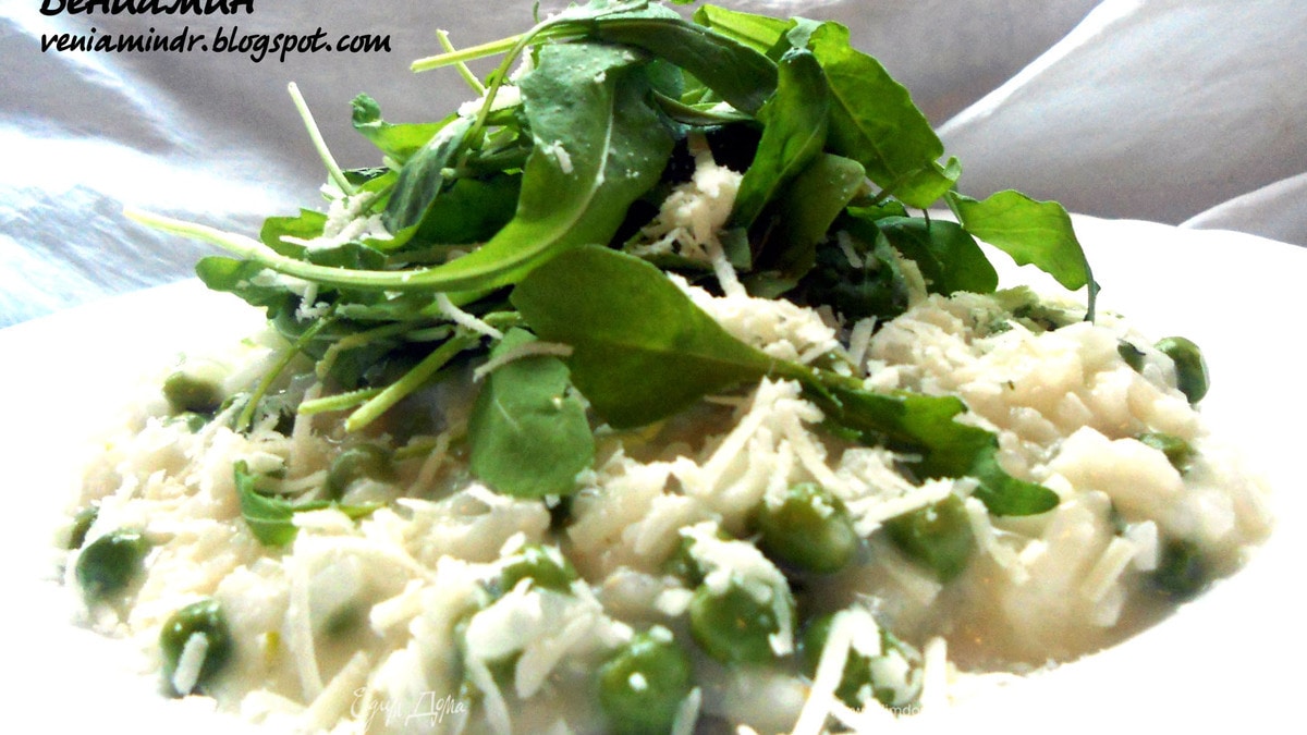 Ризотто с горошком и мятой