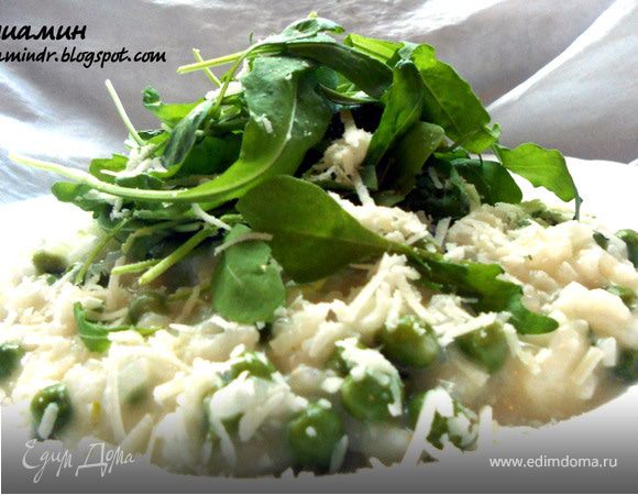 Ризотто с горошком и мятой