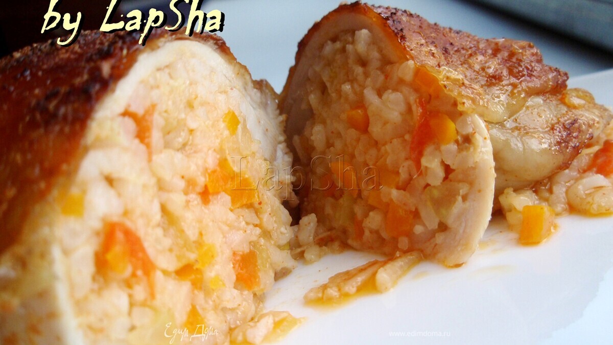 Куриные бедра, фаршированные рисом