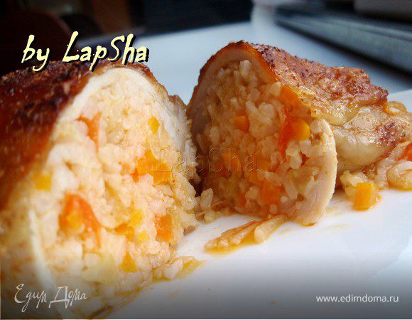 Куриные бедра, фаршированные рисом