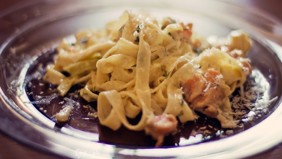 Паста с форелью в сливочном соусе