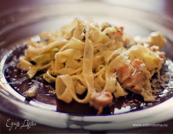 Паста с форелью в сливочном соусе