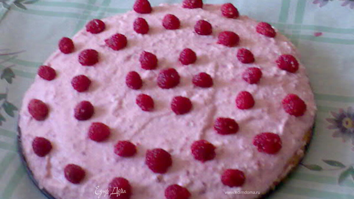 Малиново-творожный торт