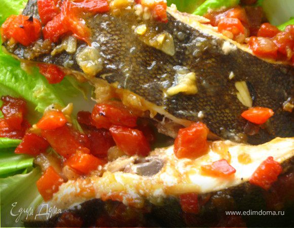 Запеченная камбала под апельсиново-имбирным соусом Запеченная камбала под апельсиново-имбирным соусом