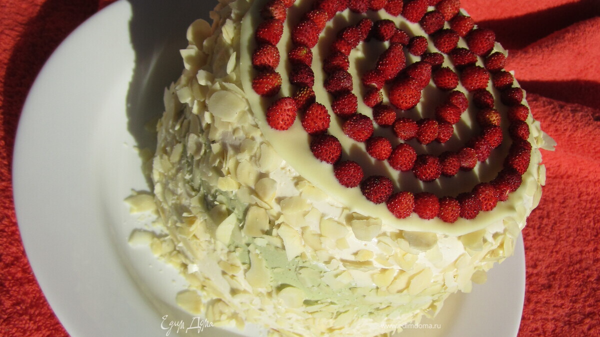 Торт-суфле "Мята+земляника"