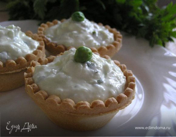 Тарталетки с сырным кремом и мятой Тарталетки с сырным кремом и мятой