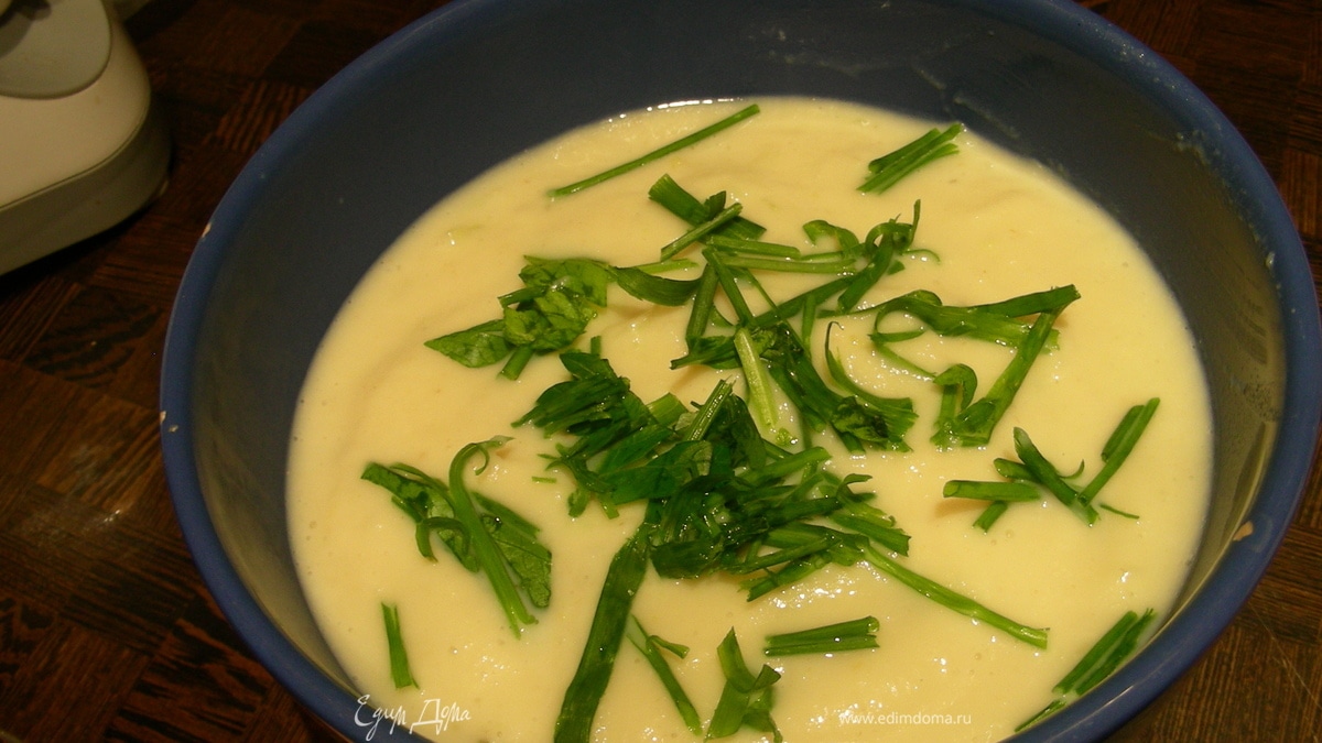 Горячий суп-пюре с огурцами