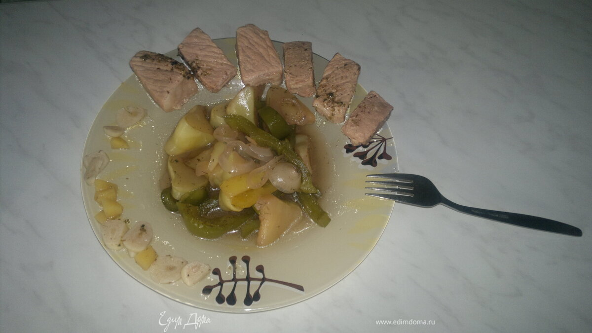 Овощи в русском стиле и чесночная свинина