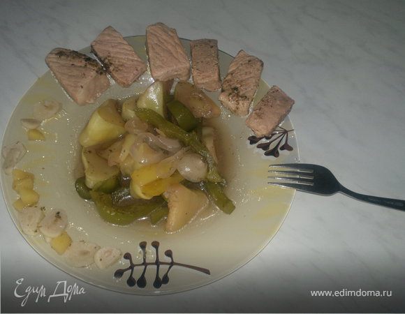 Овощи в русском стиле и чесночная свинина