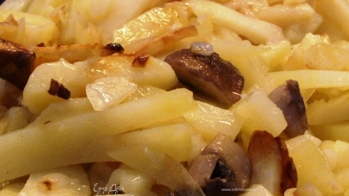 Рецепт жареной картошки с шампиньонами