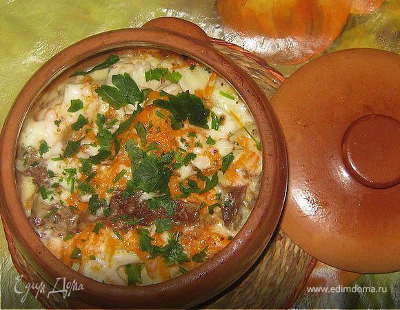 Картофель с мясом запеченный в горшочке Картофель с мясом запеченный в горшочке