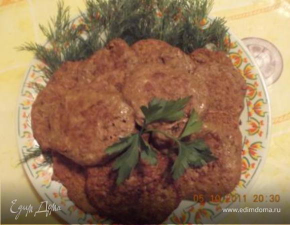 печёночные оладьи с грибами