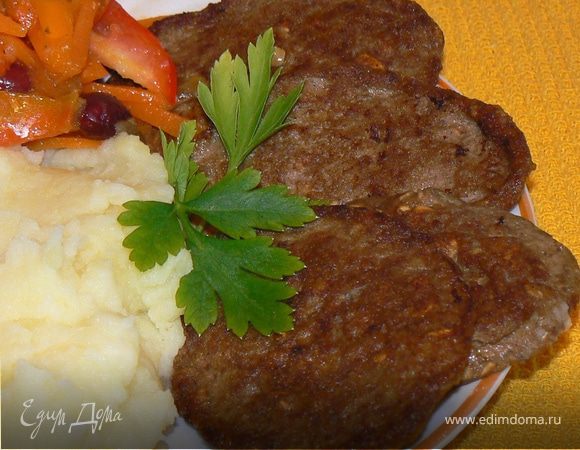 Оладьи из куриной печени с овсяными хлопьями