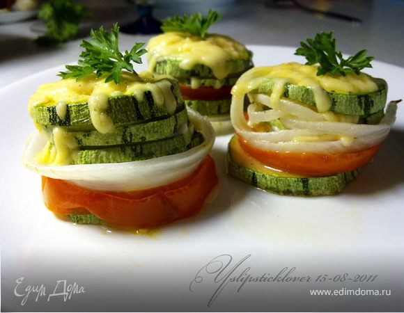 Овощные башенки из цукини Овощные башенки из цукини