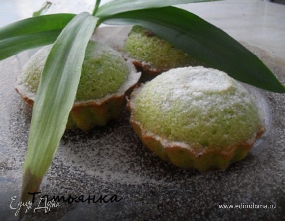 Зеленые маффины с чаем матча