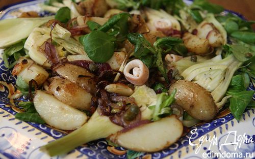 Рецепт Салат с фенхелем, картофелем и кальмарами