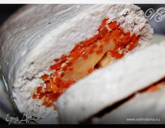 Куриный РУЛЕТ с КОРЕЙСКОЙ МОРКОВКОЙ из ПАРОВАРКИ