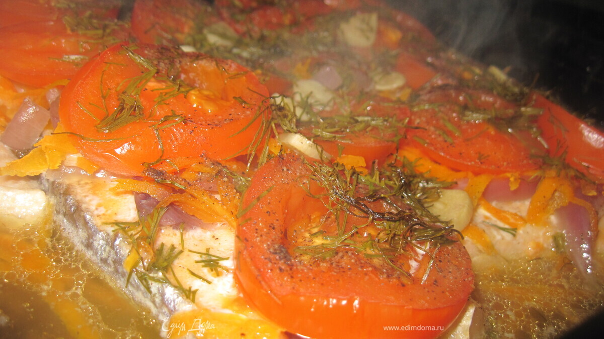 Красная рыба с овощами