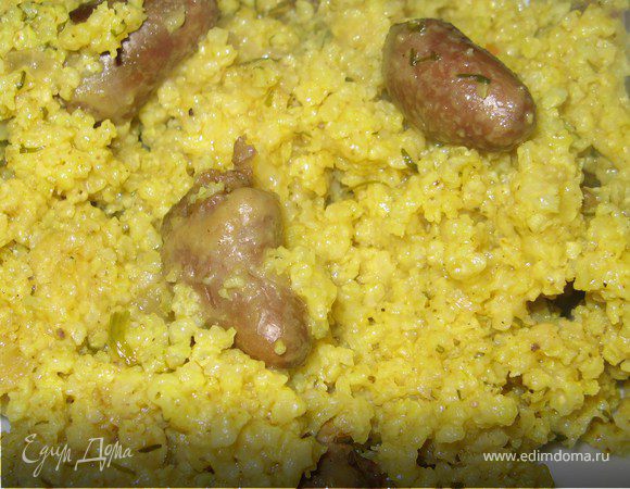 Плов из пшена с куриными сердечками Плов из пшена с куриными сердечками