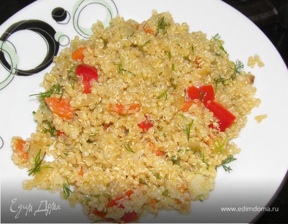 Киноа с овощами и спаржей