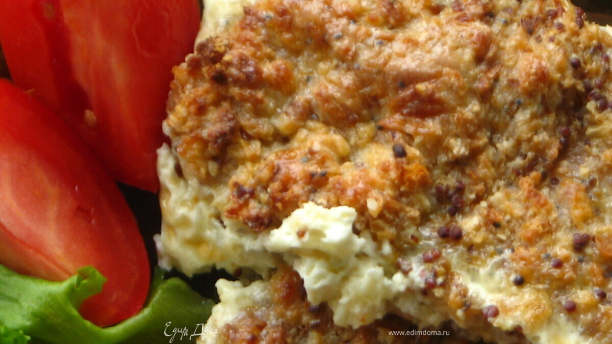 Нежнейшие запеченные телячьи медальоны в сливочно-горчичном соусе