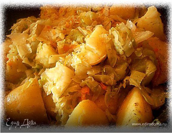 Калья капустная с картофелем (тушеные овощи) Калья капустная с картофелем (тушеные овощи)