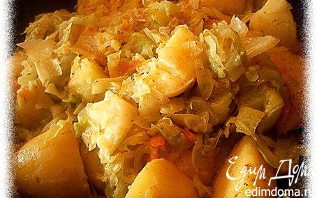 Рецепт Калья капустная с картофелем (тушеные овощи)