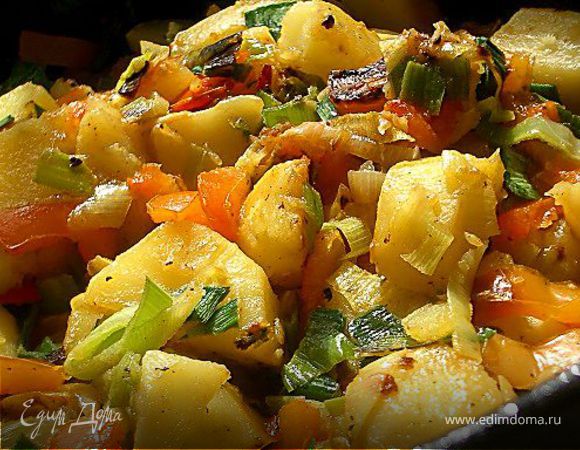 Острая картошка с болгарским перцем