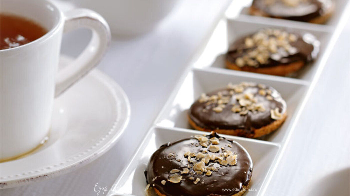 Домашнее овсяное печенье с грецкими орехами