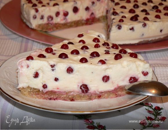 Чизкейк с брусникой и маскарпоне Чизкейк с брусникой и маскарпоне