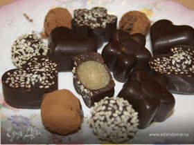 Шоколадные конфетки с марципаном