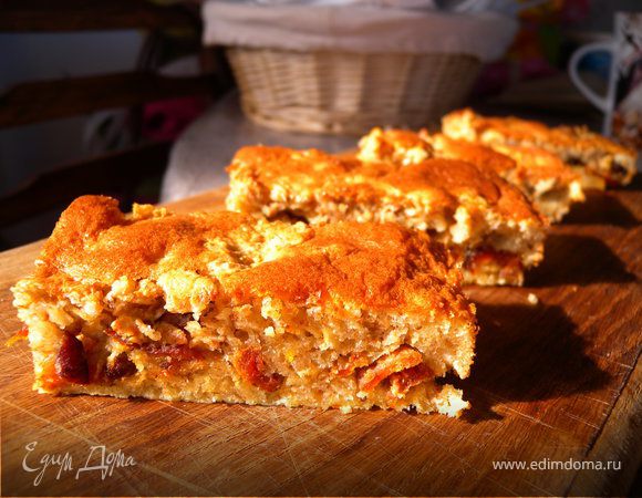 Пирог на хлопьях с сушеными абрикосами Пирог на хлопьях с сушеными абрикосами