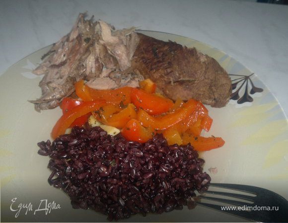 Воскресная утка + черный рис и сладкий Болгарский перец Воскресная утка + черный рис и сладкий Болгарский перец