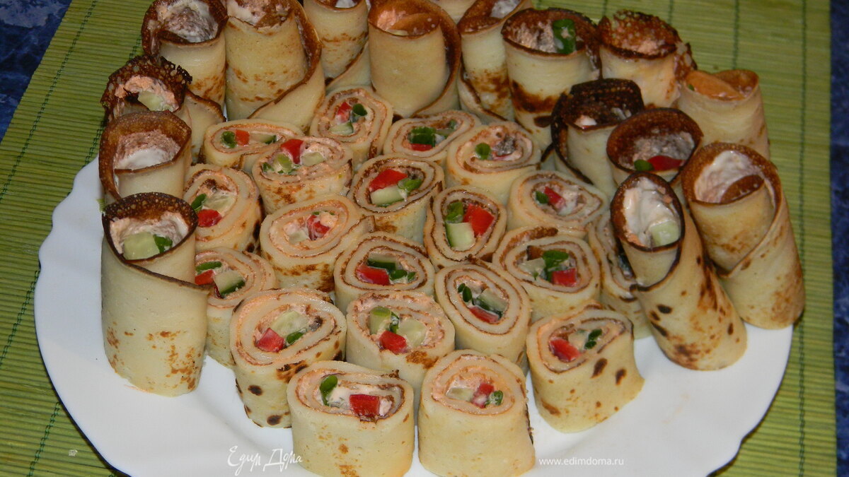 Роллы из блинчиков