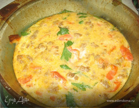 Яичная запеканка с мясом Яичная запеканка с мясом