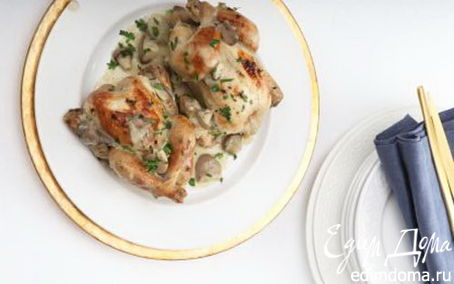 Рецепт Цыплята с грибами и тимьяном (рецепт от Юлии Высоцкой)
