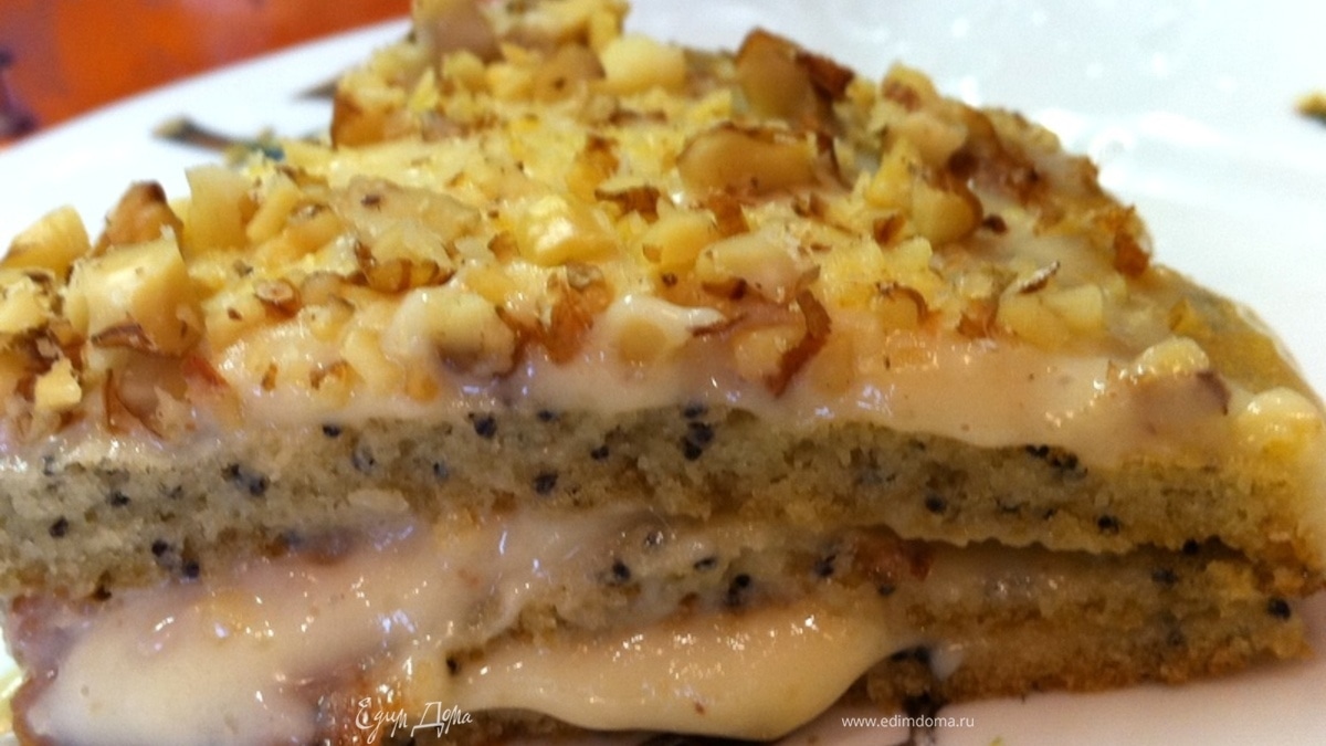 Маковый торт с молочным кремом