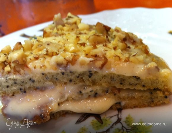 Маковый торт с молочным кремом Маковый торт с молочным кремом