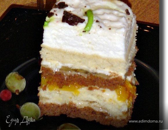 Медовик с апельсинами и бананами Медовик с апельсинами и бананами