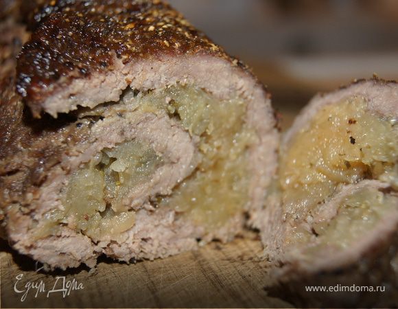 Мясной рулет с яблоком Мясной рулет с яблоком