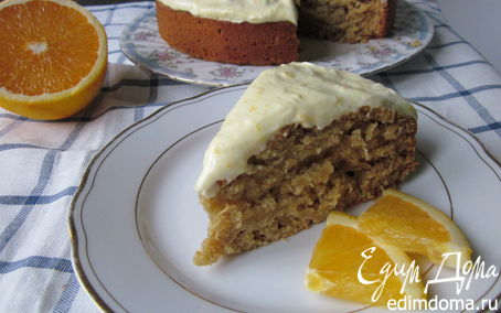 Рецепт Тыквенный пирог со специями под цитрусовым кремом (Orange and Spice Pumpkin Cake)