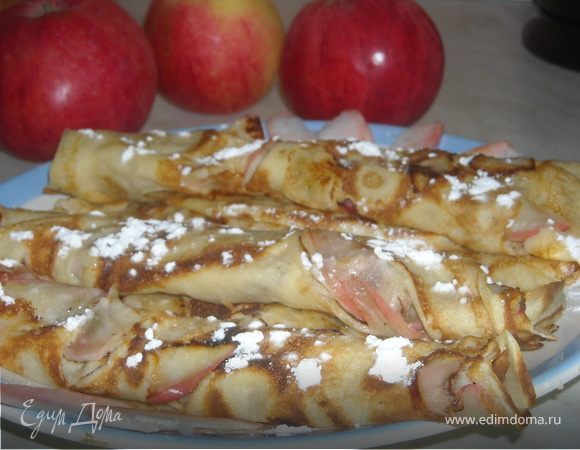 Блинчики с яблочным припёком Блинчики с яблочным припёком