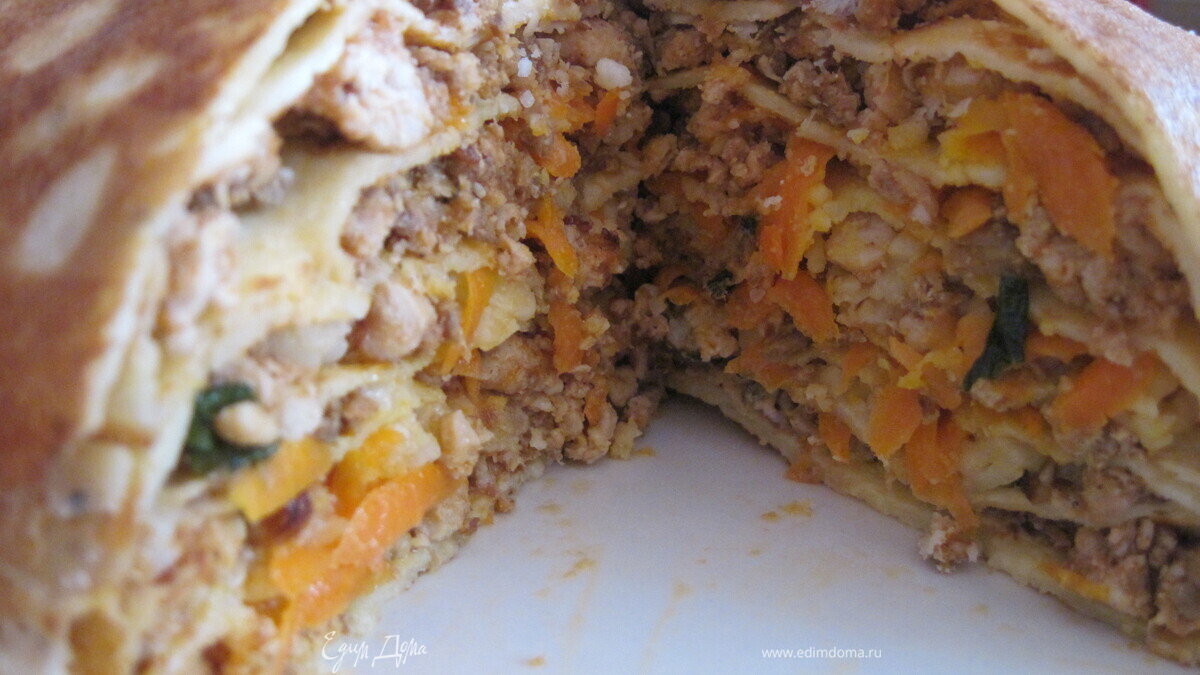 Блинный торт с фаршем