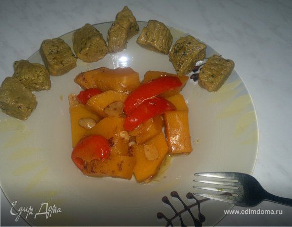 Отголоски Хэллоуина ( тыква с красным перцем + говядина )