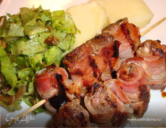 Нежнейшие шашлычки из куриной печени в беконе Нежнейшие шашлычки из куриной печени в беконе