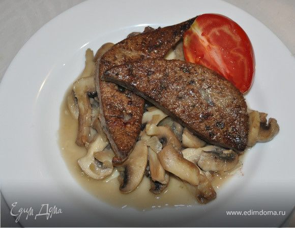 Рецепт печени с грибами и луком