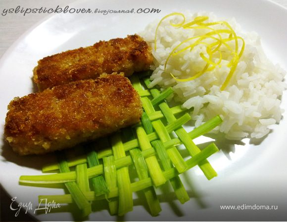 Биточки из креветок с жасминовым рисом
