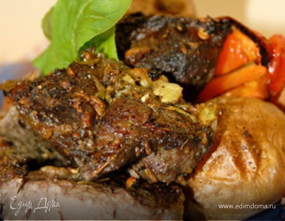 Каре барашка по-средиземноморски с печеными овощами